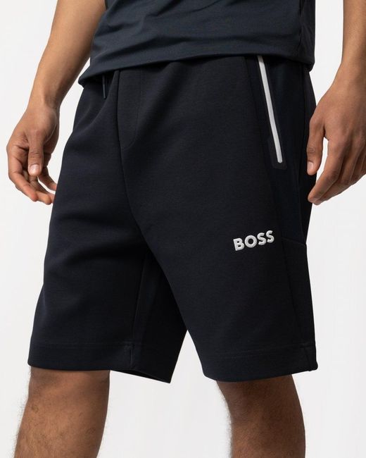 Boss White Headlo 1 Cotton-blend Shorts With 3d-moulded Logo for men