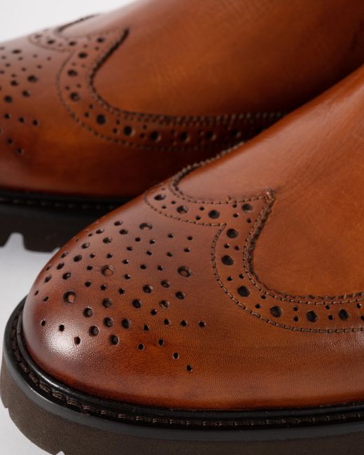 Oliver Sweeney Brown Harby Milled Leather Chelsea Boots for men