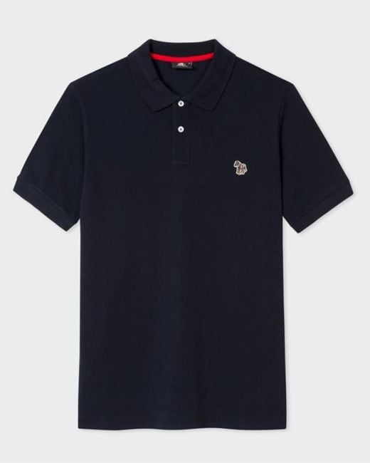 Paul Smith Blue Ps Regular Fit Short Sleeve Zebra Polo Shirt M2R-183K-Pzebra for men
