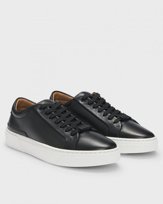 Boss Black Gary Tenn Leather Low-Top Trainers With Branded Lace Loop Nos for men