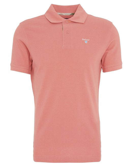 Barbour Red Tartan Pique Polo for men