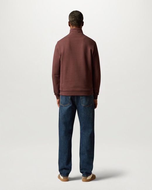 Belstaff Brown Logo Quarter Zip Sweatshirt for men