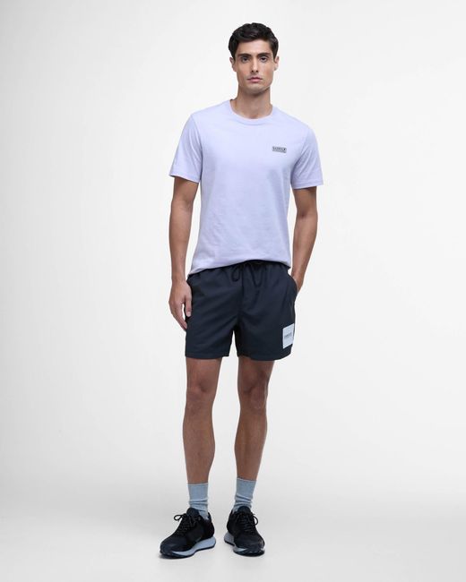 Barbour Blue Block Print Swim Shorts for men