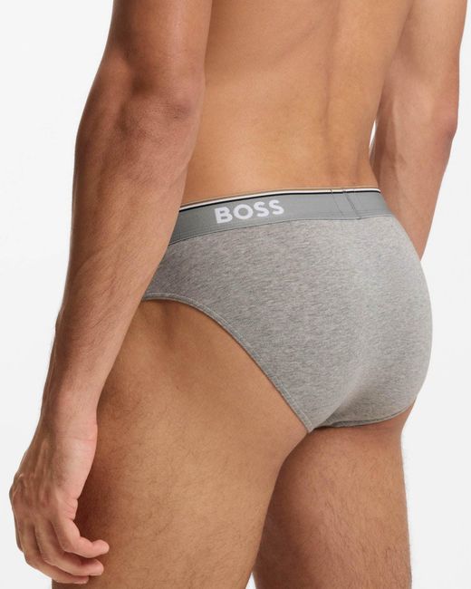 Boss Gray 3 Pack Power Briefs for men