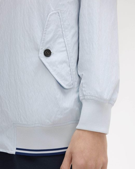 Fred Perry Blue Crinkle Harrington Jacket for men
