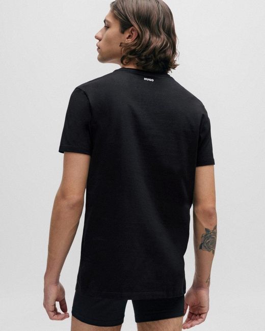 HUGO Black Round Two-Pack Of Slim-Fit T-Shirts for men