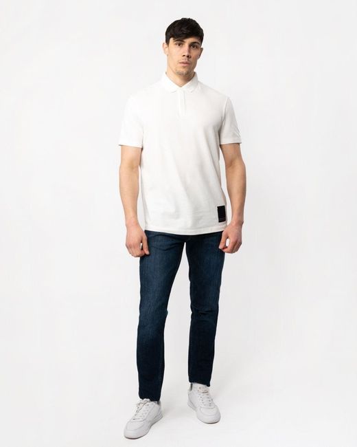 Armani Exchange White Milano Edition Polo Shirt for men