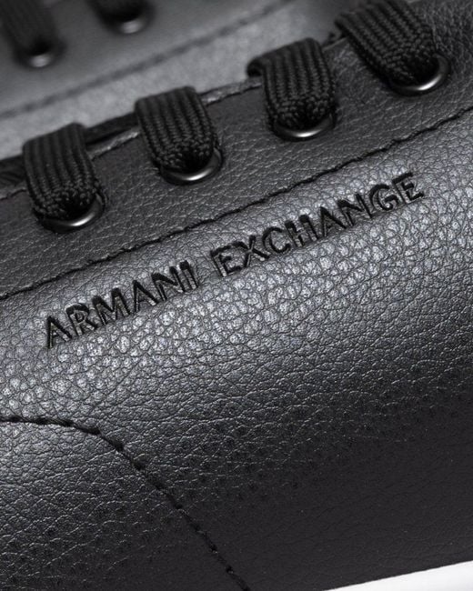 Armani Exchange Leather Tennis Shoes With Aop Detail in Black for Men ...