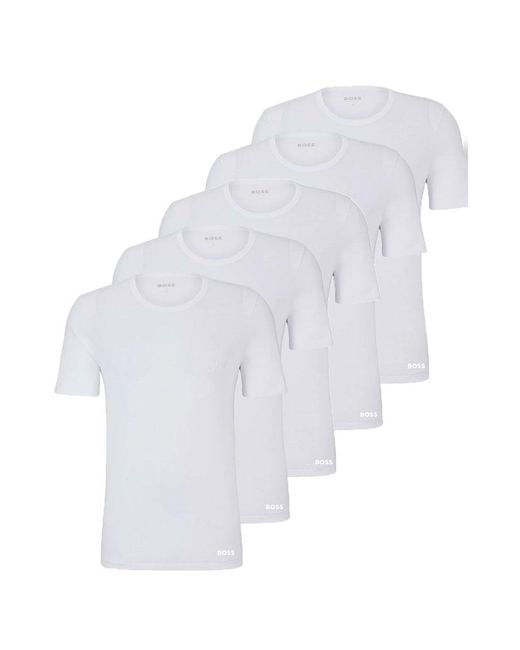 Boss White 5-pack Rn Authentic Loungewear for men