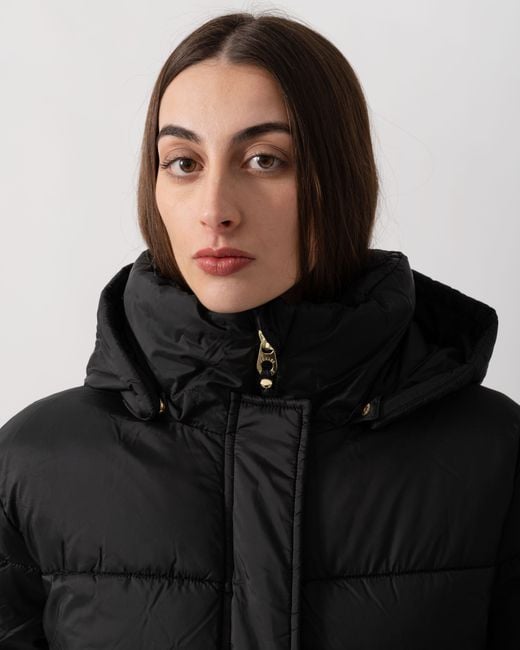 Joules Black Pitchside Long Padded Jacket