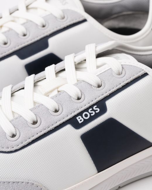 Boss Metallic Nitan Low-Top Trainers With Structured Trims for men