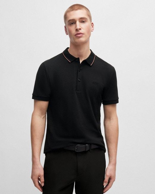 Boss Black Paule 4 Tipped Collar Polo Shirt for men
