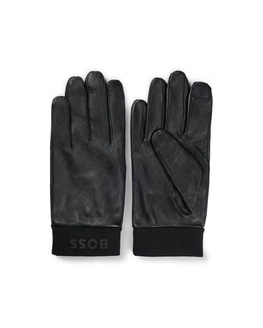 Hugo boss deals leather gloves mens