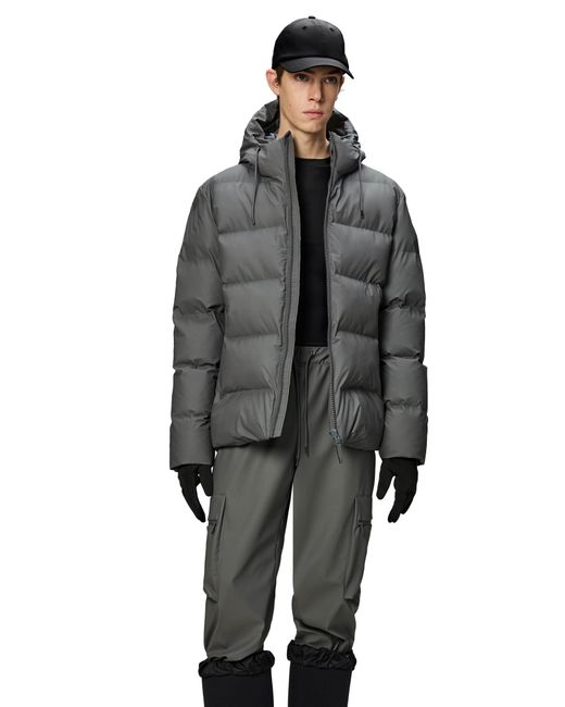 Rains Gray Alta Puffer Jacket