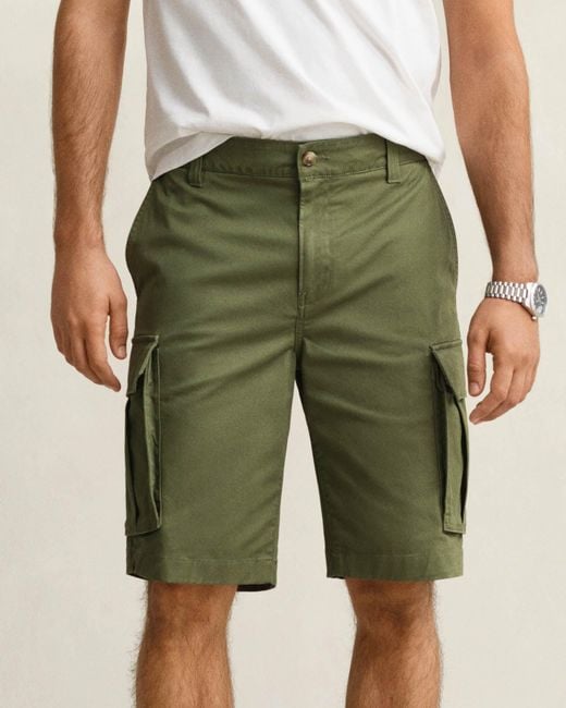 Gant Green Regular Fit Classic Cargo Shorts for men