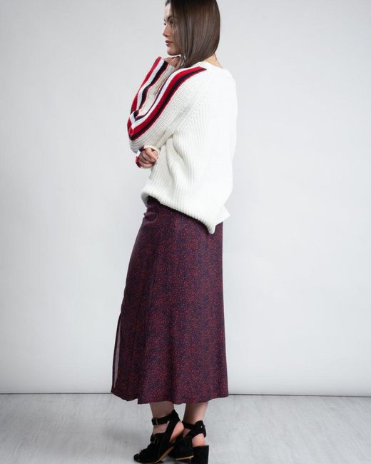 Tommy Hilfiger Red Kacy Midi Skirt