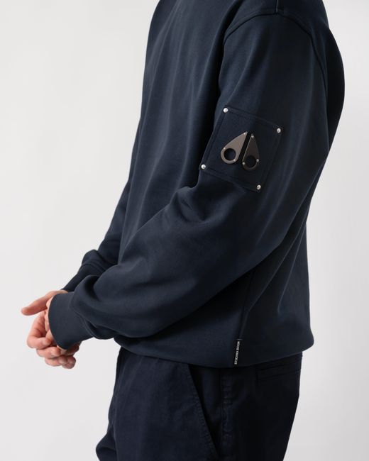 Moose Knuckles Blue Hartsfield Crew Neck Sweatshirt for men