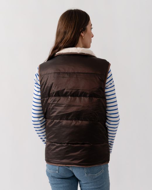 Joules Black Reversible Faux Fur Gilet