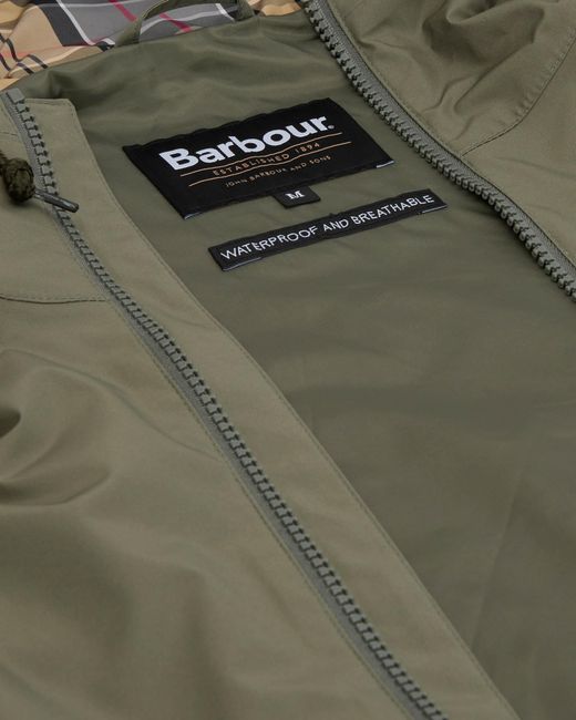 Barbour Green Hooded Domus Waterproof Jacket for men