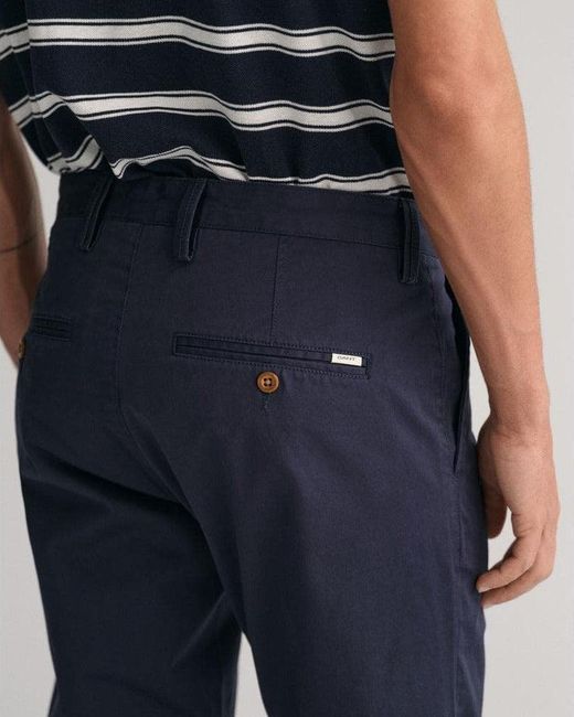 Gant Blue Slim Fit Twill Chinos for men