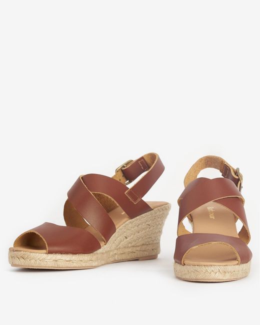 Barbour Brown Yolanda Wedge Espadrilles