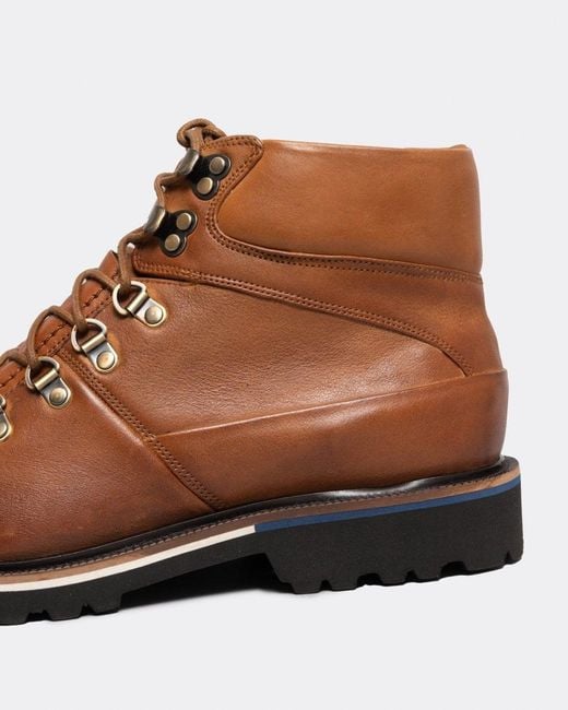 Oliver Sweeney Brown Rispond Milled Leather Hiking Boots for men