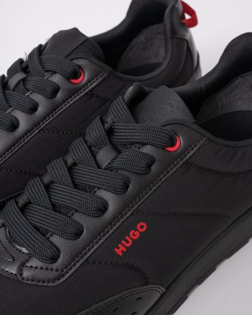 HUGO Black Icelin Running-Inspired Trainers With Zigzag Detailing for men