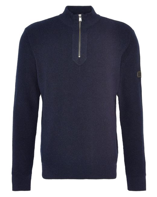 Barbour Blue Crawley Funnel Neck Jumper Size: M for men