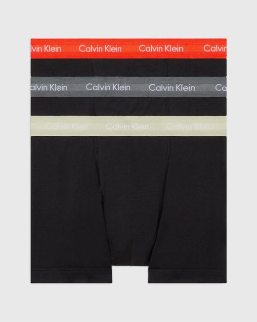 Calvin Klein Black Cotton Stretch Trunk 3 Pack for men