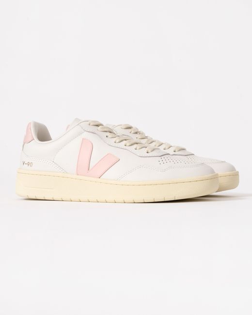 Veja White V-90 Ot Leather Trainers
