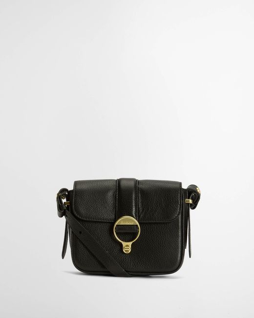 Barbour Black Mini Rosa Leather Crossbody Bag