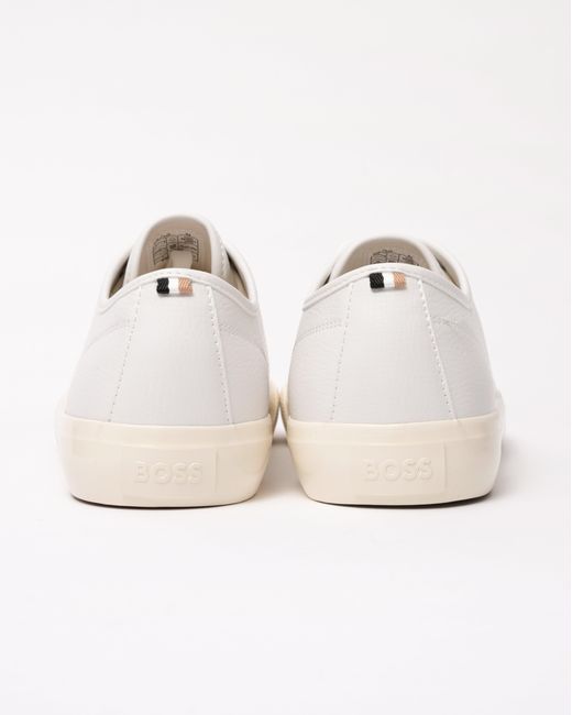 Boss White Aiden Tenn Low Top Trainers for men