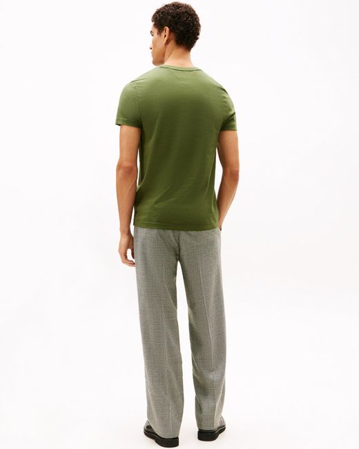 Tommy Hilfiger Green Tommy Logo Basic T-Shirt for men