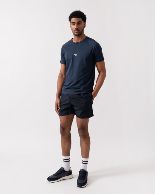 Boss Blue Slim Fit Beach T-Shirt for men