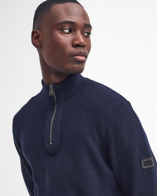 Barbour Blue Crawley Funnel Neck Jumper Size: M for men