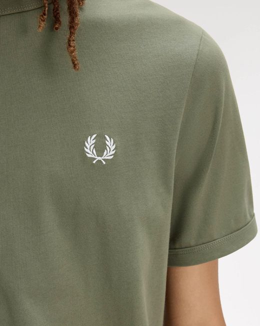 Fred Perry Green Ringer T-Shirt for men