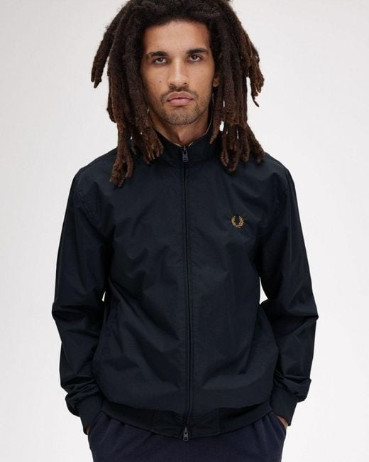 Fred Perry Blue Brentham Jacket 248, Size: L for men