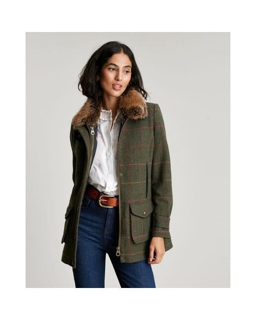 Joules Green Fieldcoat Luxe Tweed Jacket With Removable Gilet