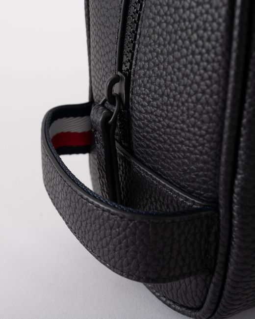 Tommy Hilfiger Black Essential Pu Washbag for men