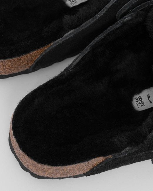 Birkenstock Black Boston Sheepskin Clogs, Size: Uk 5