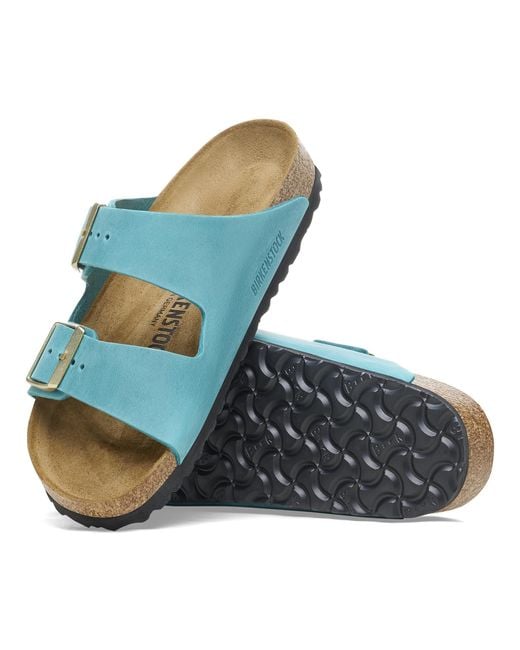 Birkenstock Blue Arizona Oiled Nubuck Leather Sandals
