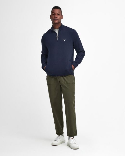Barbour Blue Beckhill Half Zip Sweatshirt for men