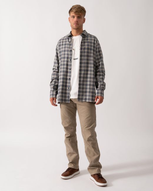 Oliver Sweeney Gray Barnham Long Sleeve Cotton Twill Shirt for men