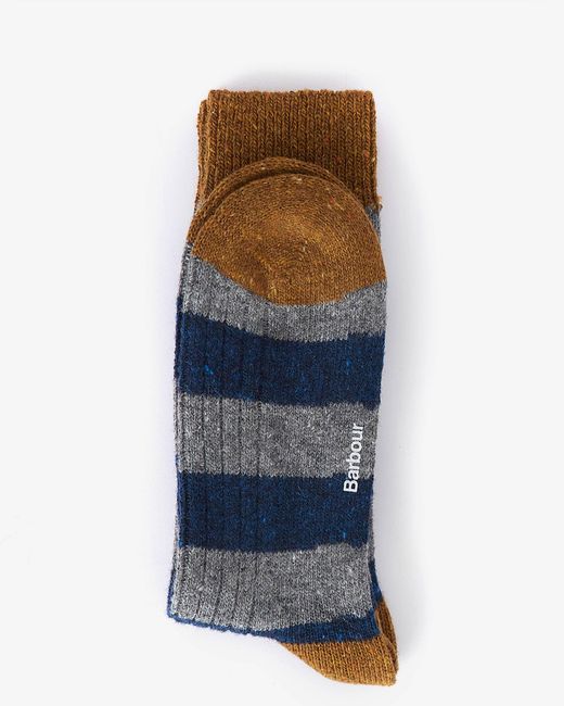 Barbour Blue Houghton Stripe Socks for men
