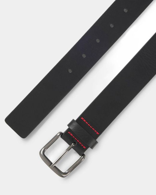 HUGO Black Geffrey Italian-Made Belt for men
