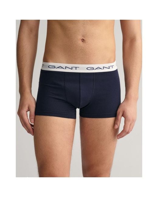 Gant White 3-Pack Cotton Jersey Trunks for men