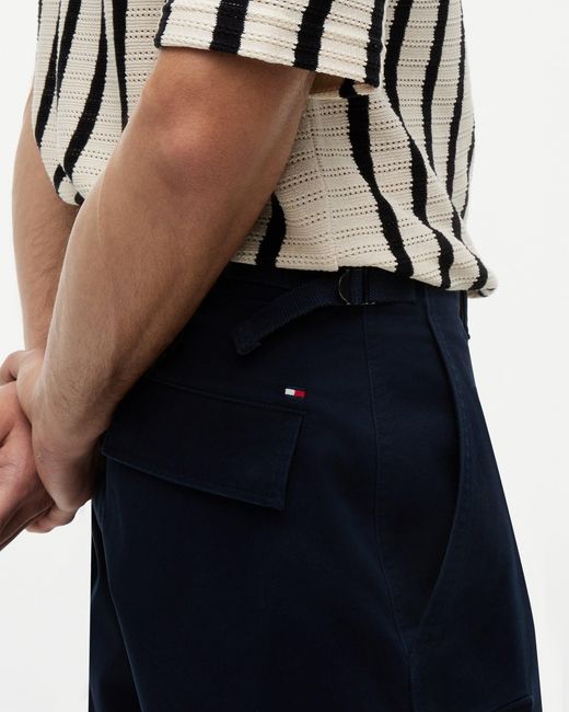 Tommy Hilfiger Blue Essential Twill Cargo Shorts for men