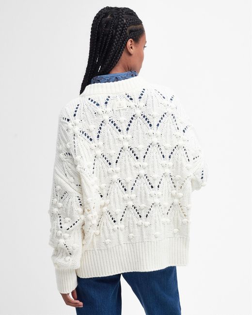 Barbour White Glamis Knitted Jumper