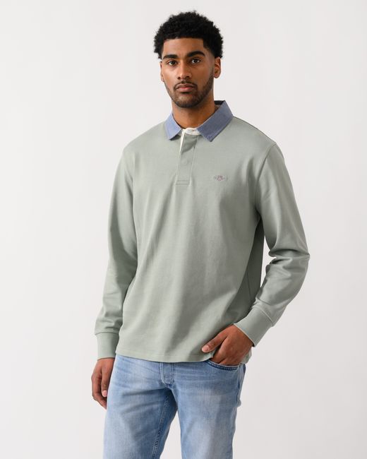 Gant Gray Regular Chambray Heavy Rugger for men