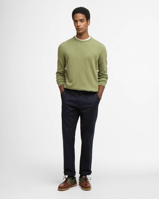 Barbour Green Pima Cotton Crew Sweatshirt for men